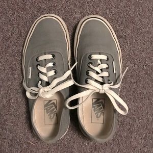 Vans deck shoes, gray, size 6